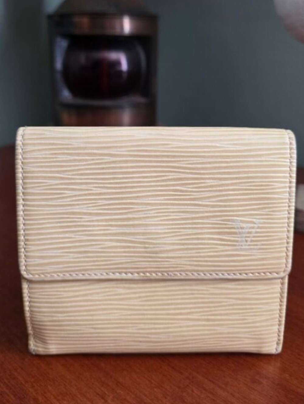 Louis Vuitton Epi Trifold Wallet Pale Yellow Leather Vintage